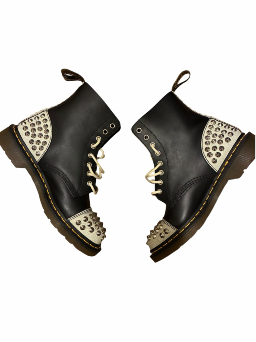 Dr. Martens Black & White Studded Dai Boots Size 8